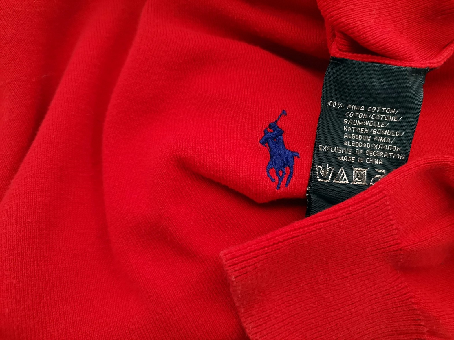 IMG_20211230_110813.jpg Polo Ralph Lauren Rozmiar M Kolor Czerwony Męski Sweter Długi rękaw Materiał Bawełna 100%