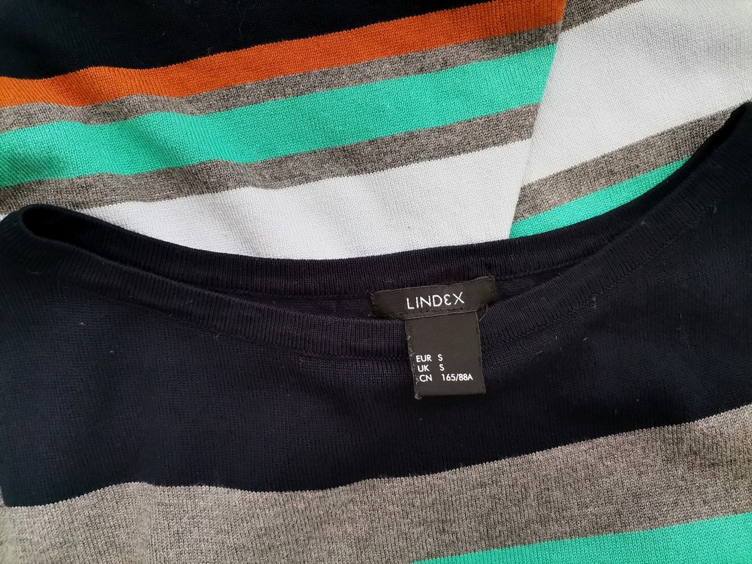 Lindex Rozmiar S Kolor Granatowy Pasy W łódkę Sukienka Prostokątna Długi rękaw Midi Materiał Wiskoza Lindex Rozmiar S Kolor Granatowy Pasy W łódkę Sukienka Prostokątna Długi rękaw Midi Materiał Wiskoza