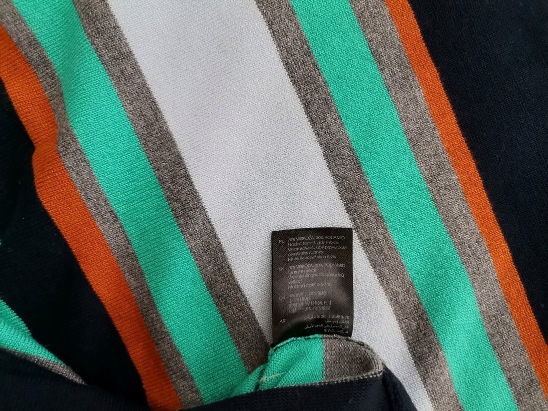 Lindex Rozmiar S Kolor Granatowy Pasy W łódkę Sukienka Prostokątna Długi rękaw Midi Materiał Wiskoza Lindex Rozmiar S Kolor Granatowy Pasy W łódkę Sukienka Prostokątna Długi rękaw Midi Materiał Wiskoza