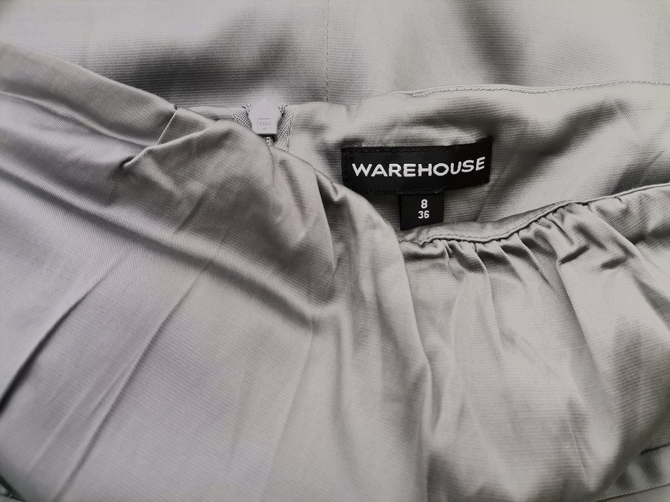 Warehouse Rozmiar 8 (36) Kolor Szary Odkryte Ramiona Suknia Balowa Sukienka Wieczorowa Bezrękawnik Do Kolan