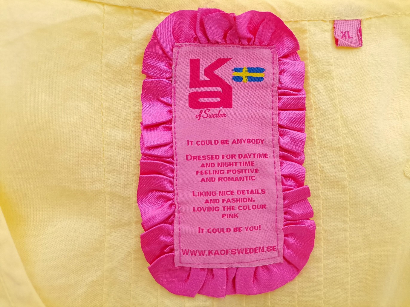 IMG_20211231_093121.jpg KA of Sweden Rozmiar XL Kolor Żółty Okrągły dekolt Bluzka Popover Guziki Rękaw 3/4 Materiał Bawełna 100%