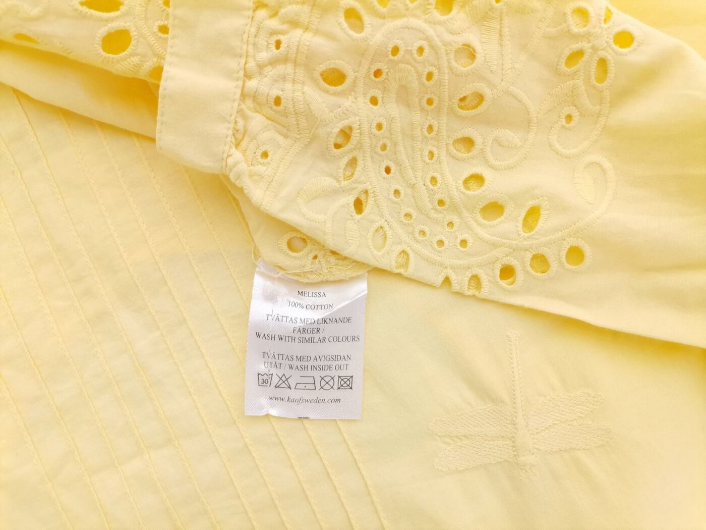 IMG_20211231_093148.jpg KA of Sweden Rozmiar XL Kolor Żółty Okrągły dekolt Bluzka Popover Guziki Rękaw 3/4 Materiał Bawełna 100%