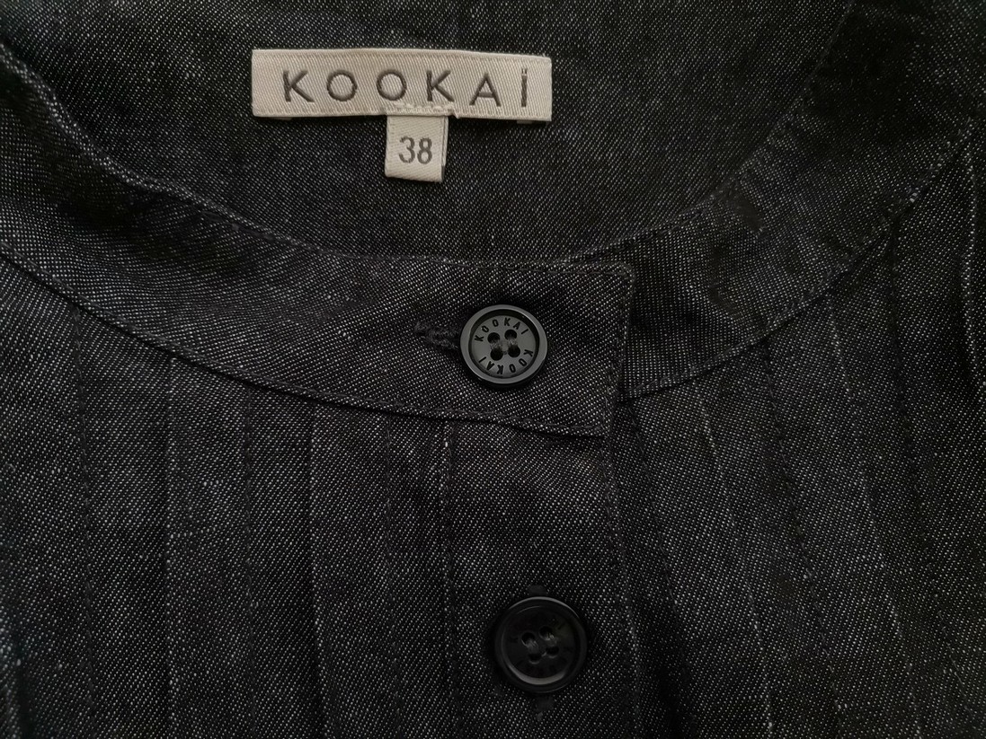 Kookai Rozmiar 38 Kolor Szary Kołnierz Bluzka Zapinana Krótki rękaw Materiał Bawełna