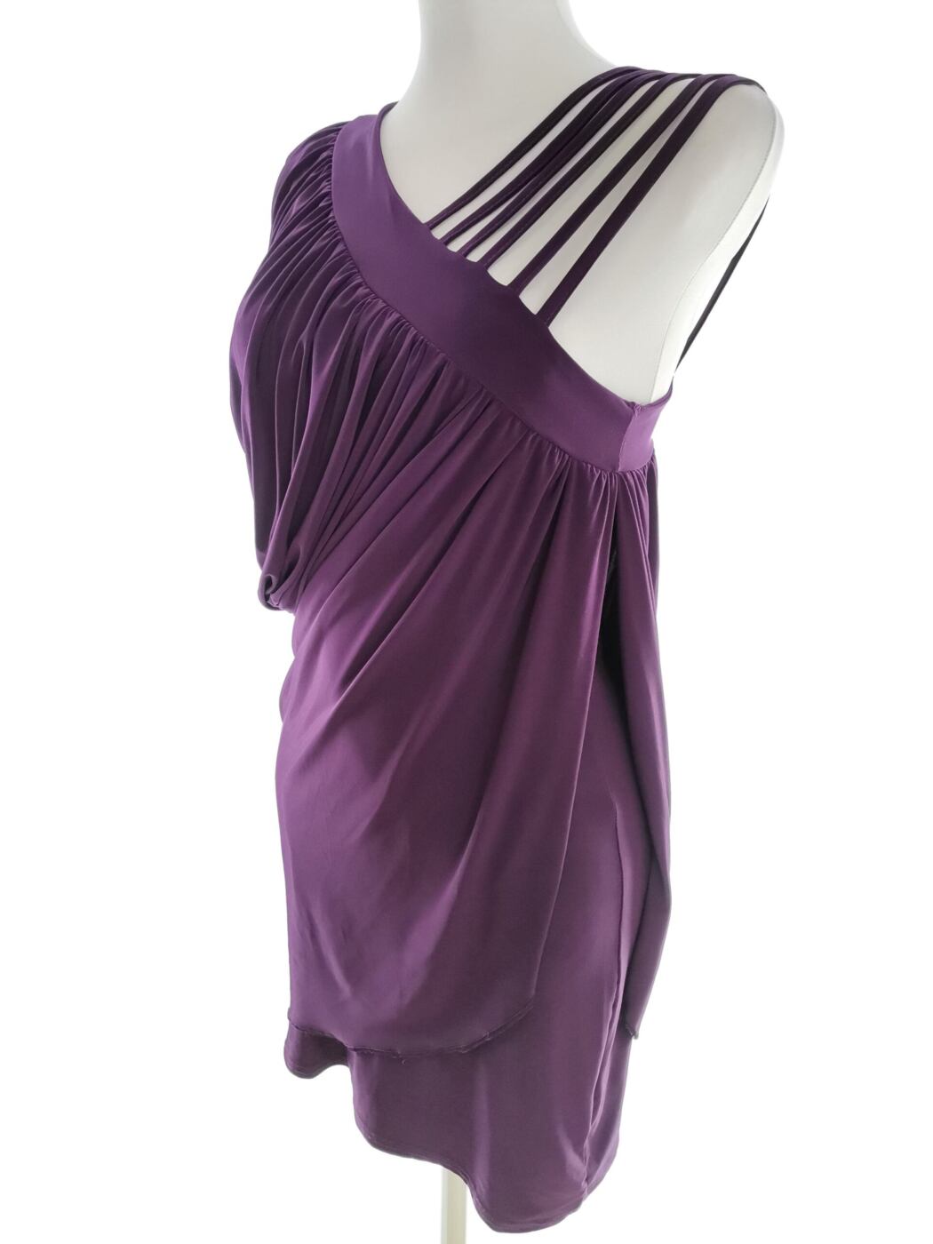 Exhibit Rozmiar M/L Kolor Fioletowy W serek Sukienka Bodycon Krótki rękaw Krótka Exhibit Rozmiar M/L Kolor Fioletowy W serek Sukienka Bodycon Krótki rękaw Krótka