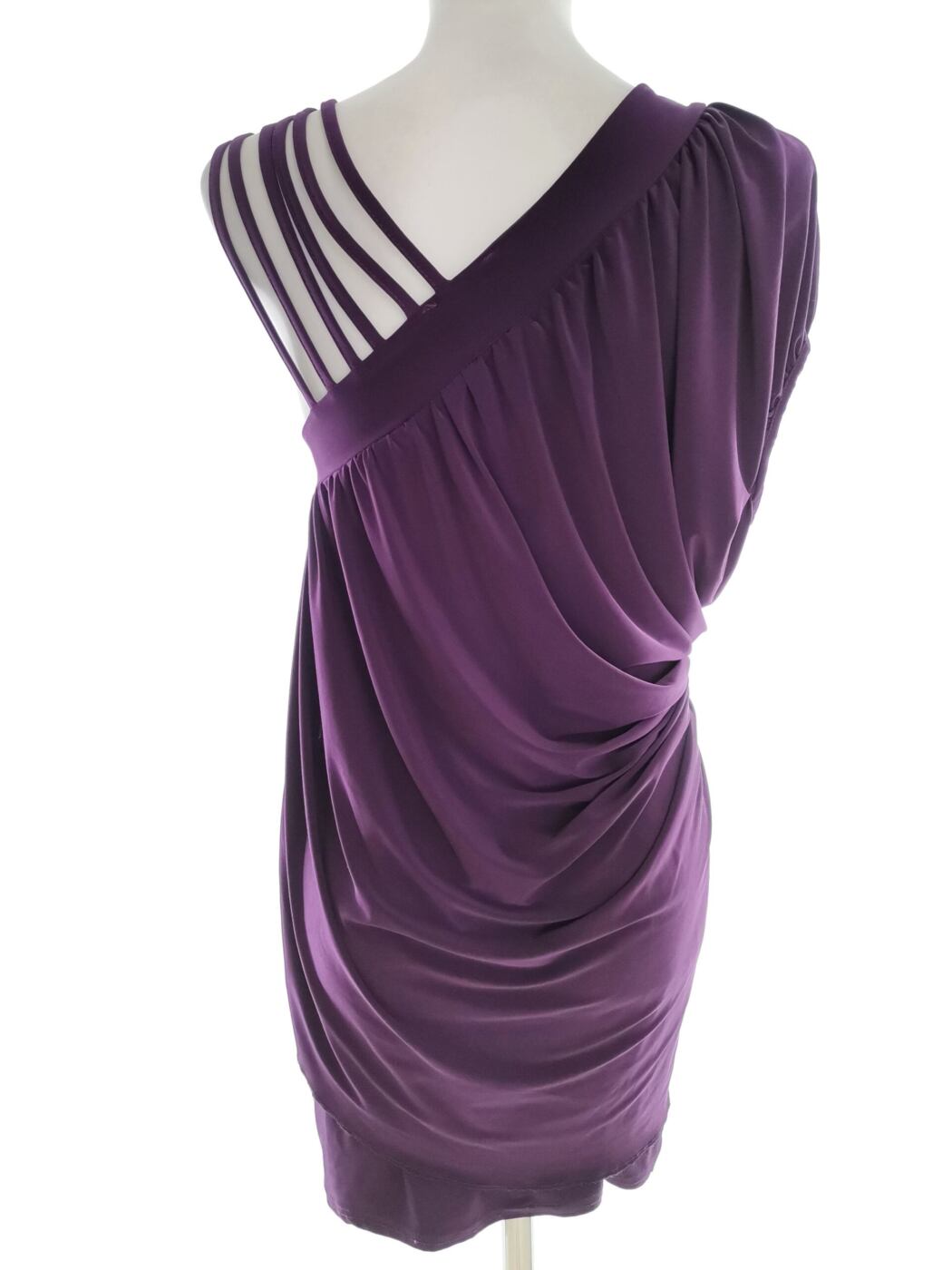 Exhibit Rozmiar M/L Kolor Fioletowy W serek Sukienka Bodycon Krótki rękaw Krótka Exhibit Rozmiar M/L Kolor Fioletowy W serek Sukienka Bodycon Krótki rękaw Krótka