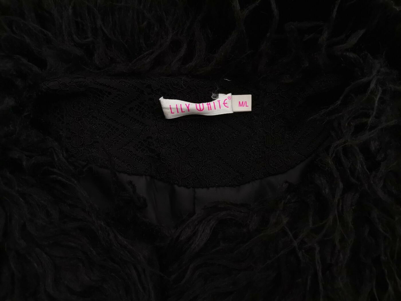 Lily White Rozmiar M/L Kolor Czarny Płaszcz Długi rękaw