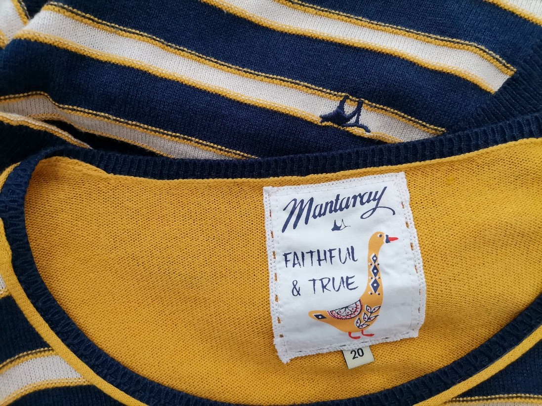 Montaray Rozmiar 20 (46/48) Kolor Granatowy Pasy Okrągły dekolt Tunika Bluzka Długi rękaw Materiał Wiskoza Montaray Rozmiar 20 (46/48) Kolor Granatowy Pasy Okrągły dekolt Tunika Bluzka Długi rękaw Materiał Wiskoza