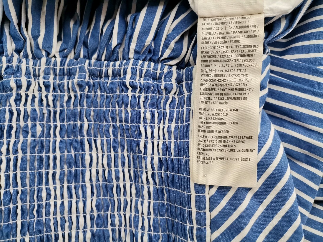 ABERCROMBIE & FITCH Rozmiar XS Kolor Niebieski Pasy Odkryte Ramiona Sukienka Mini Bezrękawnik Krótka Materiał Bawełna 100% ABERCROMBIE & FITCH Rozmiar XS Kolor Niebieski Pasy Odkryte Ramiona Sukienka Mini Bezrękawnik Krótka Materiał Bawełna 100%