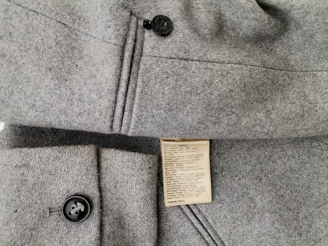 IMG_20220103_115825.jpg Maison scotch Rozmiar 1 (36) Kolor Szary W serek Żakiet z zapięciem Długi rękaw Materiał Wełna