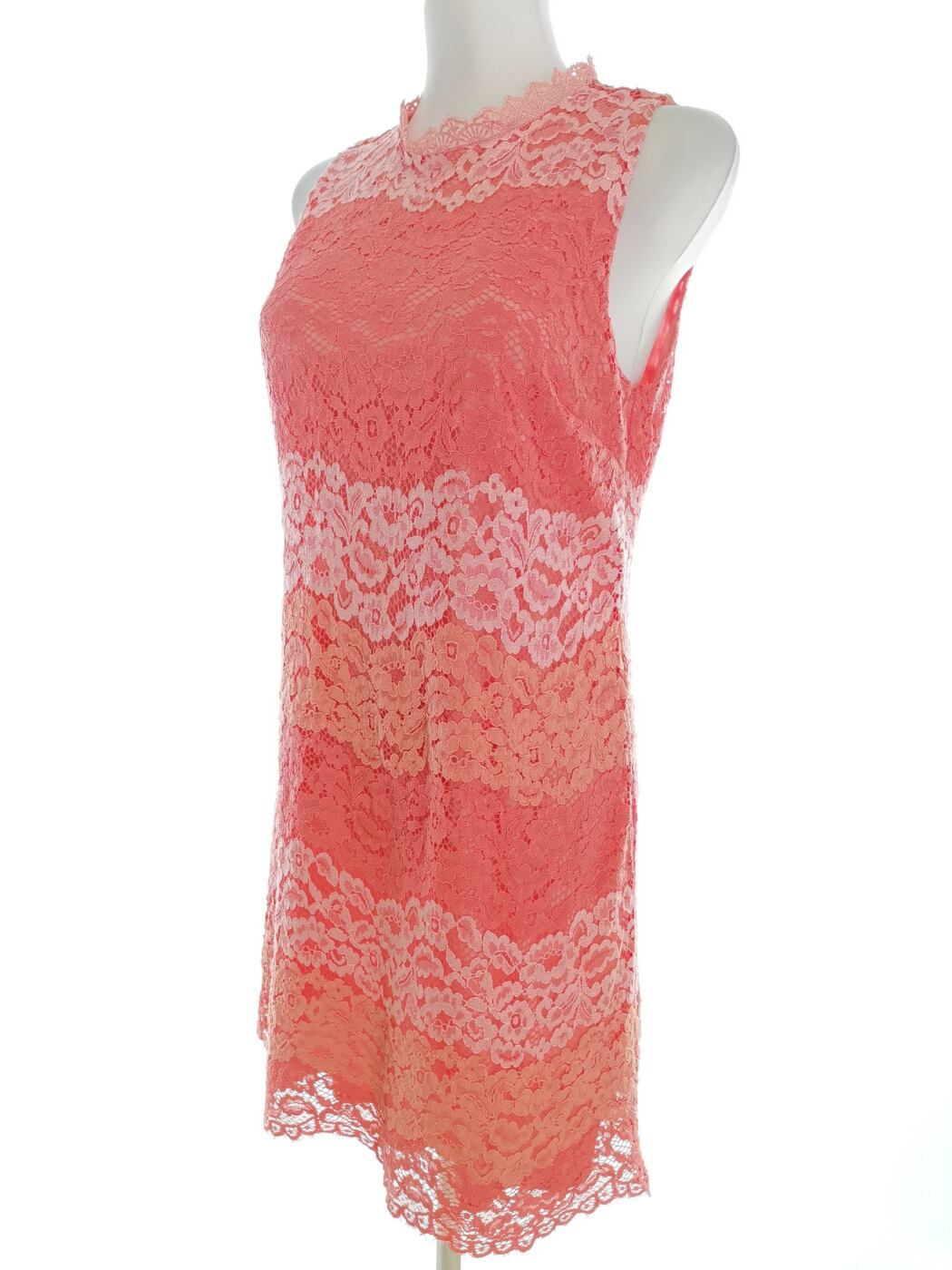 Vintage Rozmiar 34/36 Kolor Różowy Pół golf Sukienka Sheath Bezrękawnik Do Kolan