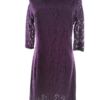 Vintage Rozmiar 38/40 Kolor Fioletowy Okrągły dekolt Sukienka Sheath Rękaw 3/4 Do Kolan