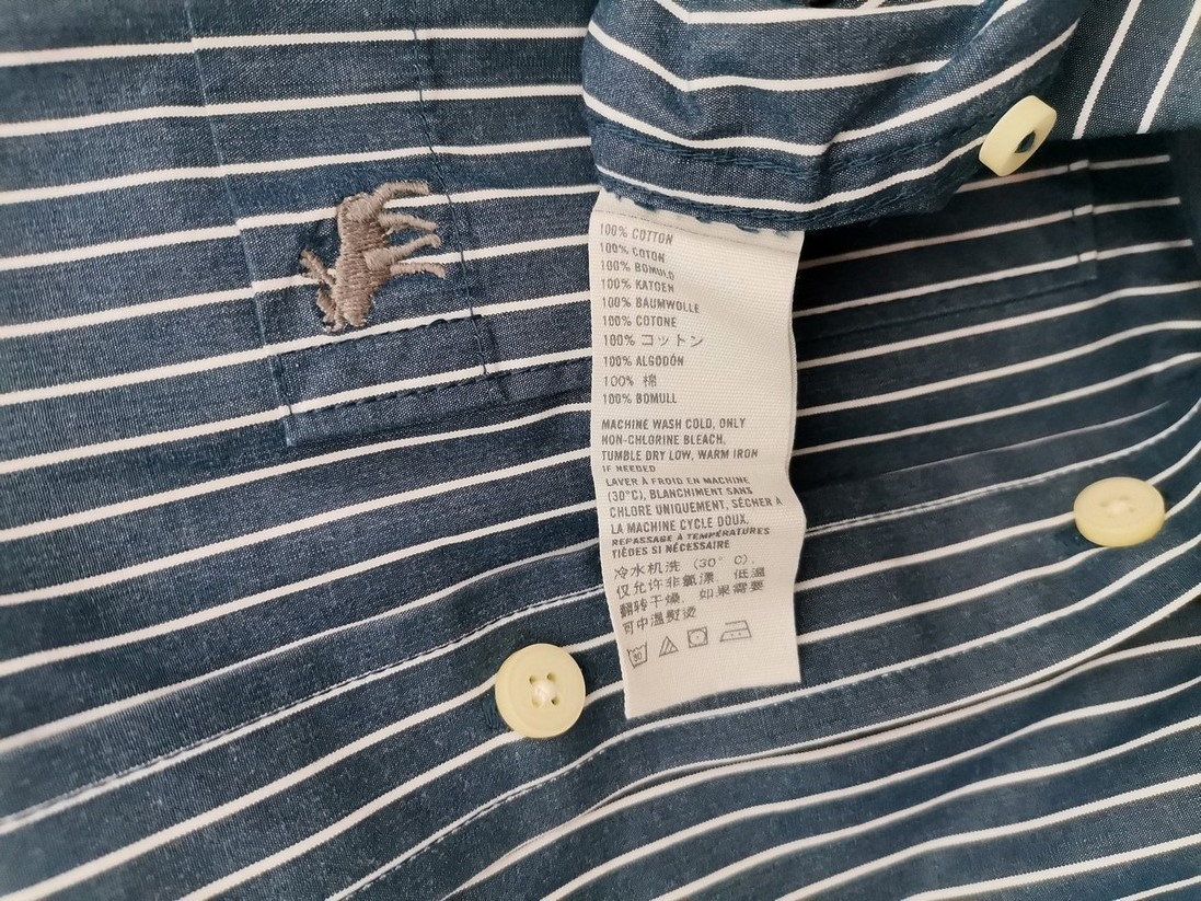 IMG_20220103_133218.jpg ABERCROMBIE & FITCH Rozmiar L Kolor Niebieski Pasy Kołnierz Męska Koszula Casual Długi rękaw Materiał Bawełna 100%