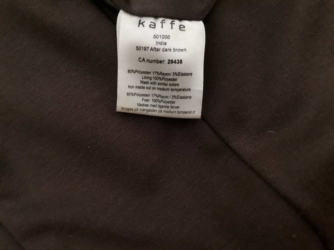 Kaffe Rozmiar L Kolor Brązowy W serek Sukienka Prostokątna Krótki rękaw Midi Kaffe Rozmiar L Kolor Brązowy W serek Sukienka Prostokątna Krótki rękaw Midi