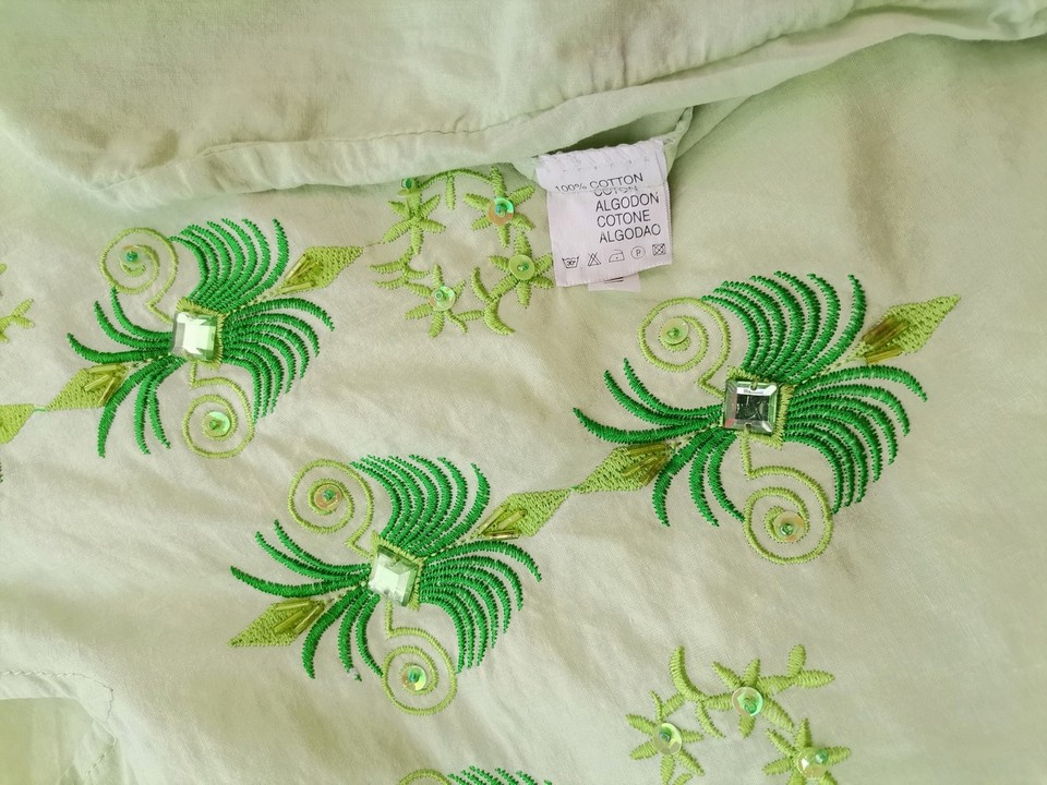 SURSIVE Rozmiar L Kolor Seledynowy Split Crew Neck Sukienka Prostokątna Rękaw 3/4 Do Kolan Materiał Bawełna 100% SURSIVE Rozmiar L Kolor Seledynowy Split Crew Neck Sukienka Prostokątna Rękaw 3/4 Do Kolan Materiał Bawełna 100%