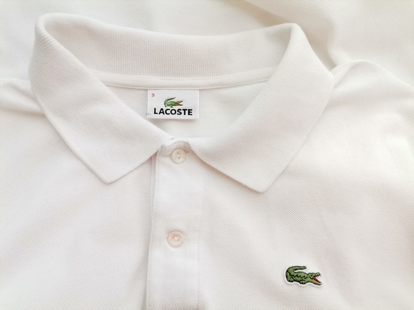 IMG_20220105_132359.jpg Lacoste Rozmiar 5 (XXL) Kolor Biały Kołnierz Męska Koszula Polo Krótki rękaw Materiał Bawełna 100%