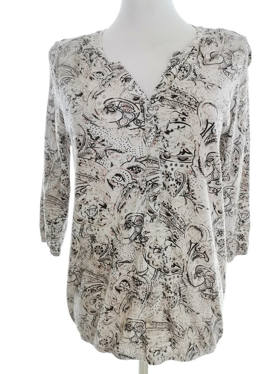 Soyaconcept Rozmiar S Kolor Kremowy Split Crew Neck Bluzka Rękaw 3/4 Materiał Modal