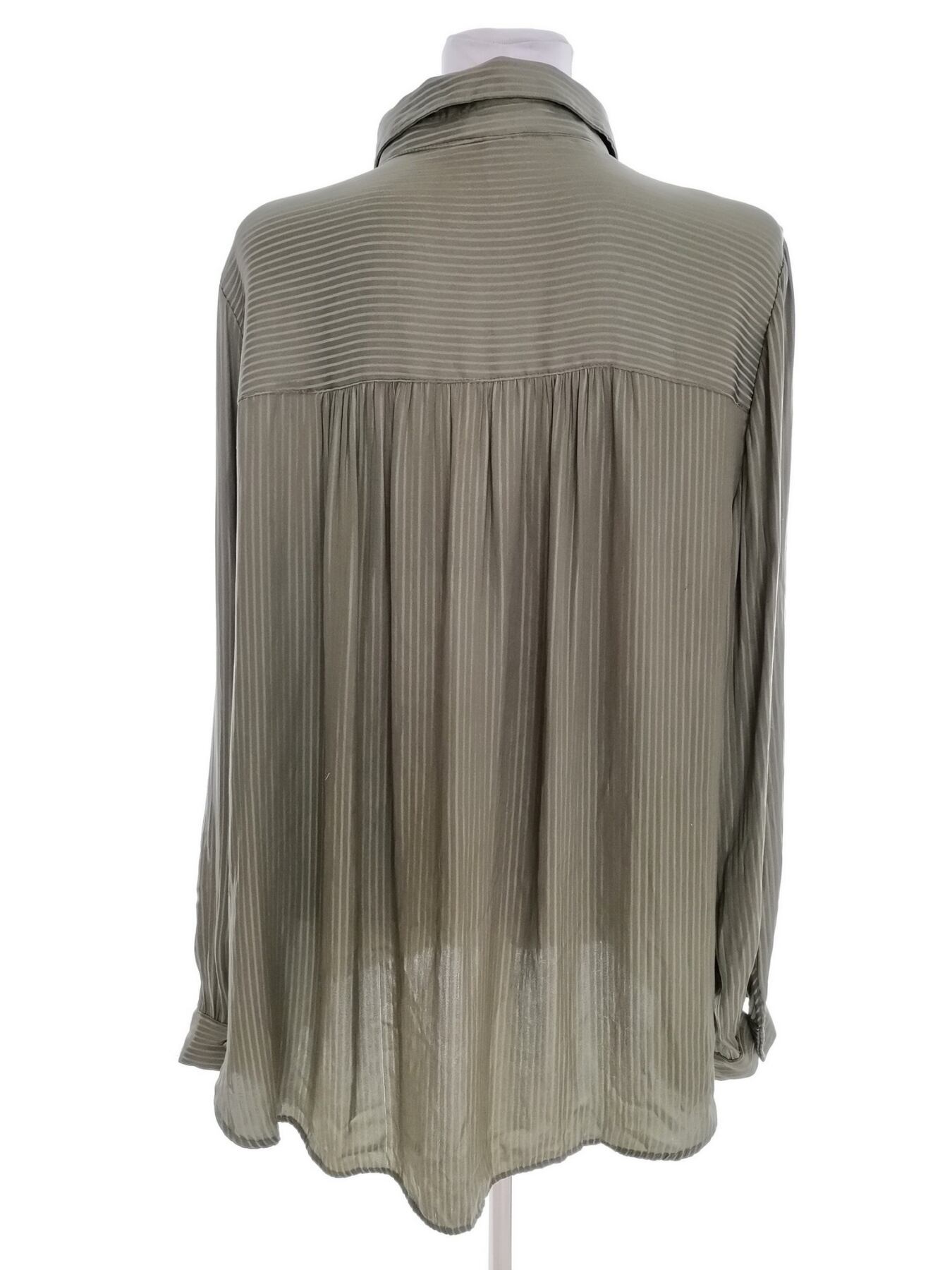 IMG_20220111_134019.jpg H&m Rozmiar 48 Kolor Khaki Pasy Kołnierz Koszula Zapinana Bluzka Długi rękaw