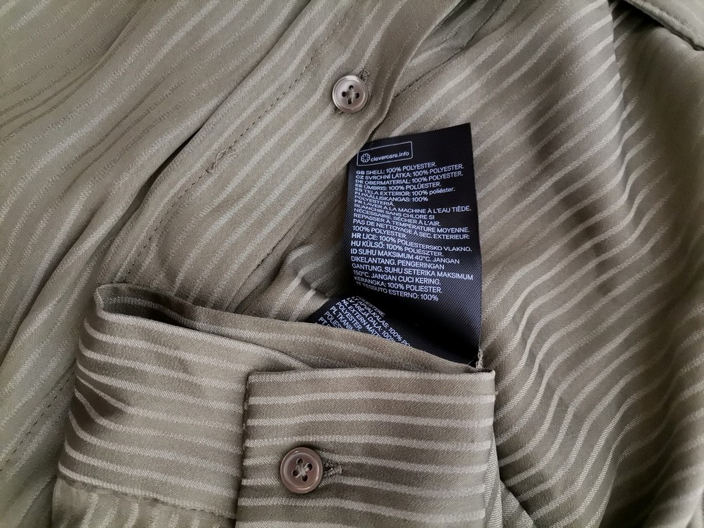 IMG_20220111_134145.jpg H&m Rozmiar 48 Kolor Khaki Pasy Kołnierz Koszula Zapinana Bluzka Długi rękaw