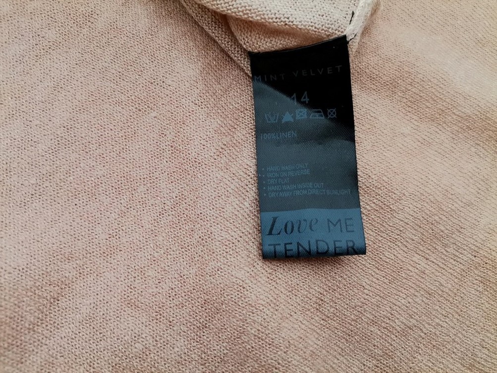 IMG_20220111_134250.jpg Mint Velvet Rozmiar 14 (42) Kolor Pudrowy Róż Okrągły dekolt Bluzka Krótki rękaw Materiał Len 100%