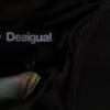DESIGUAL Rozmiar L Kolor Czarny W łódkę Sukienka Sweterkowa Krótki rękaw Do Kolan