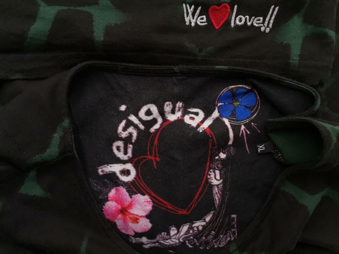 DESIGUAL Rozmiar XL Kolor Czarny Panterka Okrągły dekolt Sukienka Sweterkowa Długi rękaw Do Kolan Materiał Wiskoza