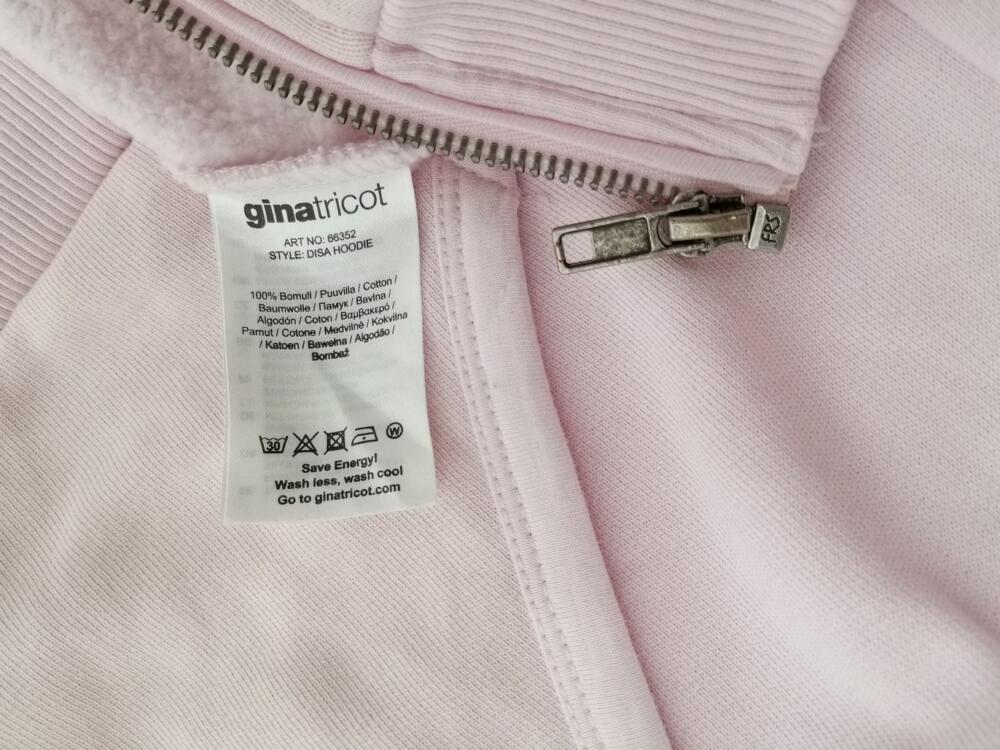 Gina Tricot Rozmiar M Kolor Różowy Bluza na suwak Długi rękaw Materiał Bawełna 100% Gina Tricot Rozmiar M Kolor Różowy Bluza na suwak Długi rękaw Materiał Bawełna 100%