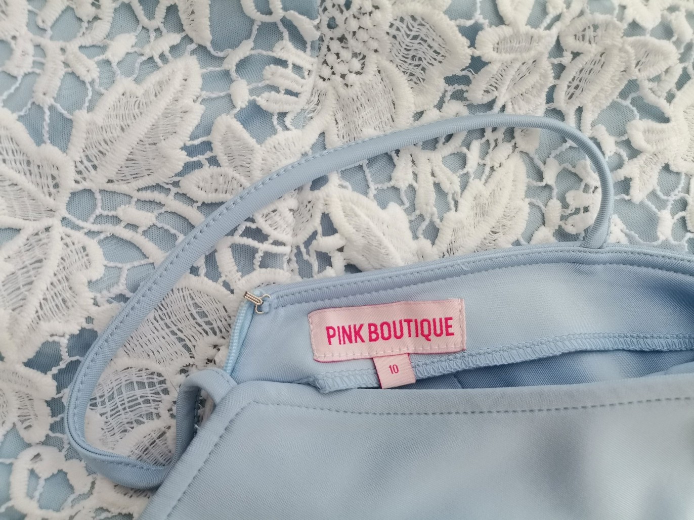 PINK BOUTIQUE Rozmiar 10 (38) Kolor Niebieski Halter Sukienka Letnia Bezrękawnik Midi PINK BOUTIQUE Rozmiar 10 (38) Kolor Niebieski Halter Sukienka Letnia Bezrękawnik Midi
