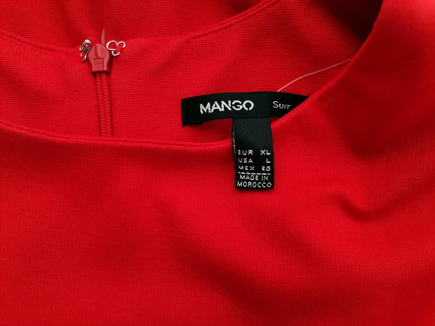 IMG_20220113_114408.jpg Mango Rozmiar XL Kolor Czerwony Crew Neck Bluzka Peplum Krótki rękaw Materiał Wiskoza