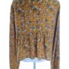 SO Rozmiar S Kolor Żółty Split Crew Neck Bluzka Peplum Długi rękaw Materiał Rayon 100%