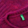 United colors benetton Rozmiar S Kolor Różowy Crew Neck Sweter Długi rękaw Materiał Wełna 100% Cienka dzianina