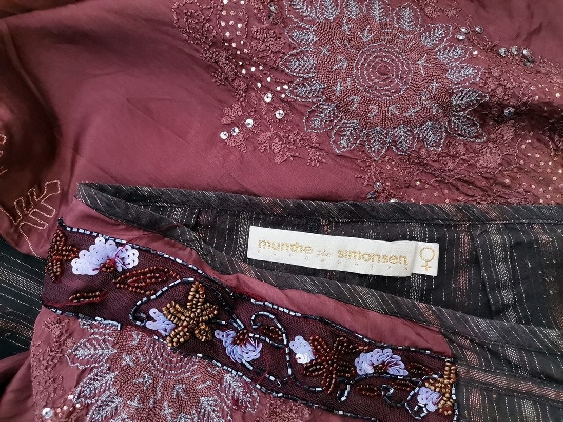 MUNTHE PLUS SIMONSEN Rozmiar 38 Kolor Purpurowy Pasy Spodnie Alladynki Materiał Bawełna 100%