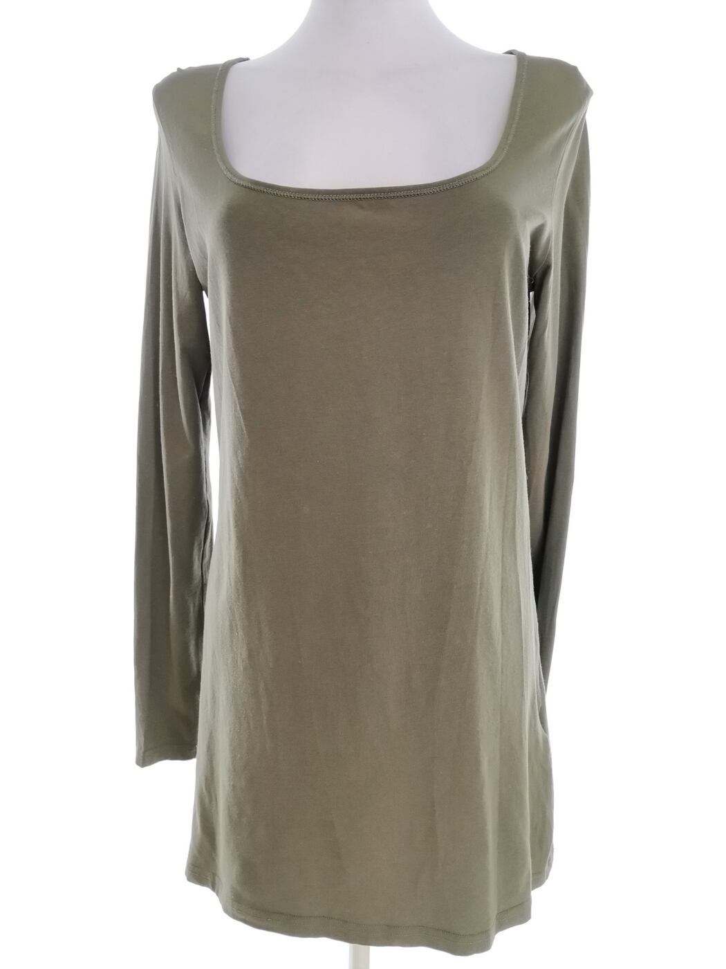 Vero moda Rozmiar XL Kolor Khaki Kwadratowy dekolt Tunika Bluzka Długi rękaw Materiał Bawełna