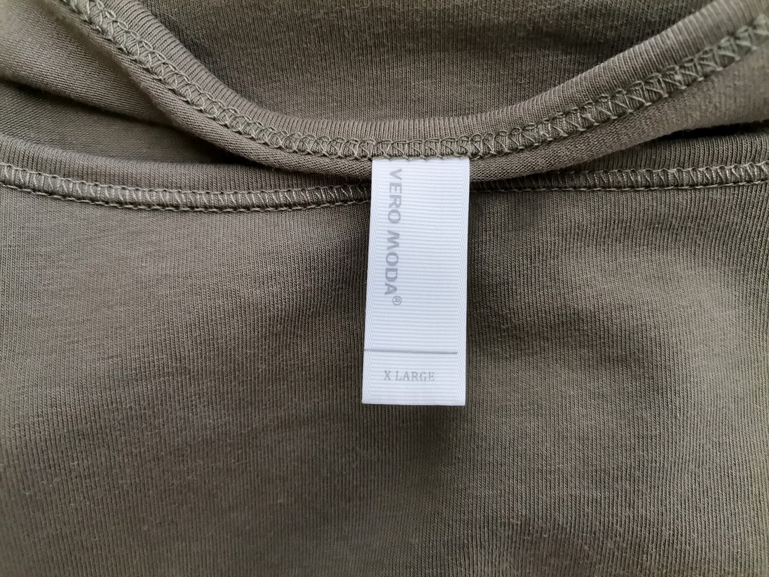 Vero moda Rozmiar XL Kolor Khaki Kwadratowy dekolt Tunika Bluzka Długi rękaw Materiał Bawełna Vero moda Rozmiar XL Kolor Khaki Kwadratowy dekolt Tunika Bluzka Długi rękaw Materiał Bawełna