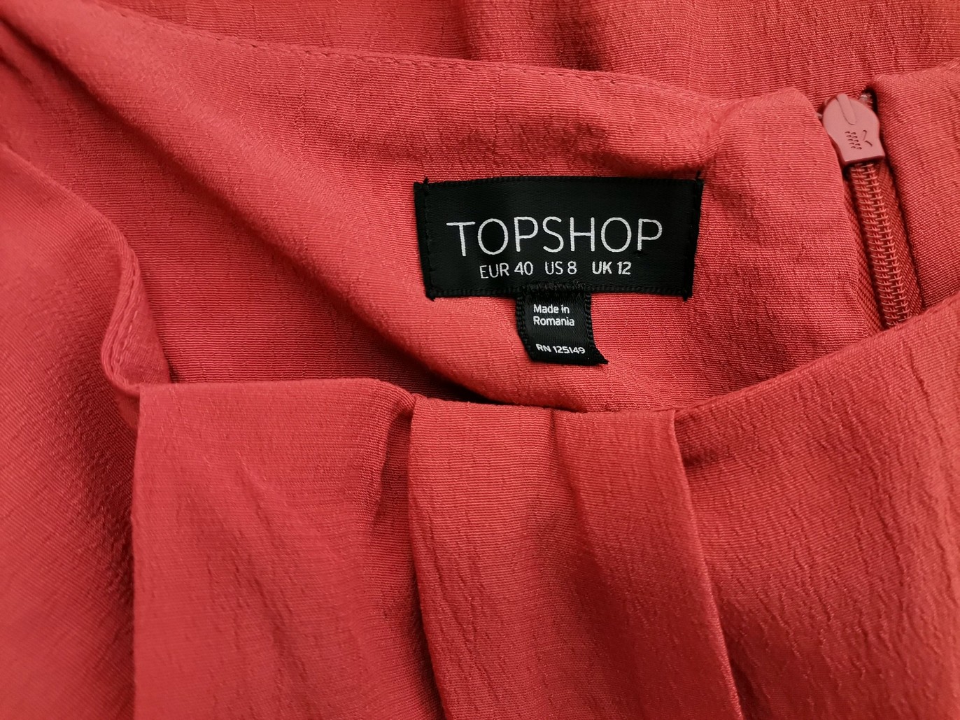Topshop Rozmiar 12 (40) Kolor Pomarańczowy Okrągły dekolt Sukienka Prostokątna Długi rękaw Do Kolan Materiał Wiskoza 100% Topshop Rozmiar 12 (40) Kolor Pomarańczowy Okrągły dekolt Sukienka Prostokątna Długi rękaw Do Kolan Materiał Wiskoza 100%