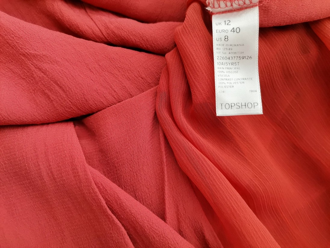 Topshop Rozmiar 12 (40) Kolor Pomarańczowy Okrągły dekolt Sukienka Prostokątna Długi rękaw Do Kolan Materiał Wiskoza 100% Topshop Rozmiar 12 (40) Kolor Pomarańczowy Okrągły dekolt Sukienka Prostokątna Długi rękaw Do Kolan Materiał Wiskoza 100%
