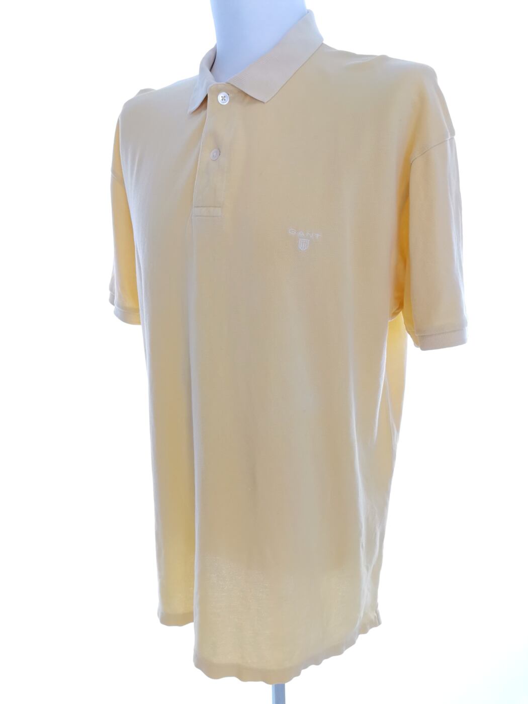 Gant Rozmiar 2XL Kolor Żółty Kołnierz Męska Koszula Polo Krótki rękaw Materiał Bawełna 100%