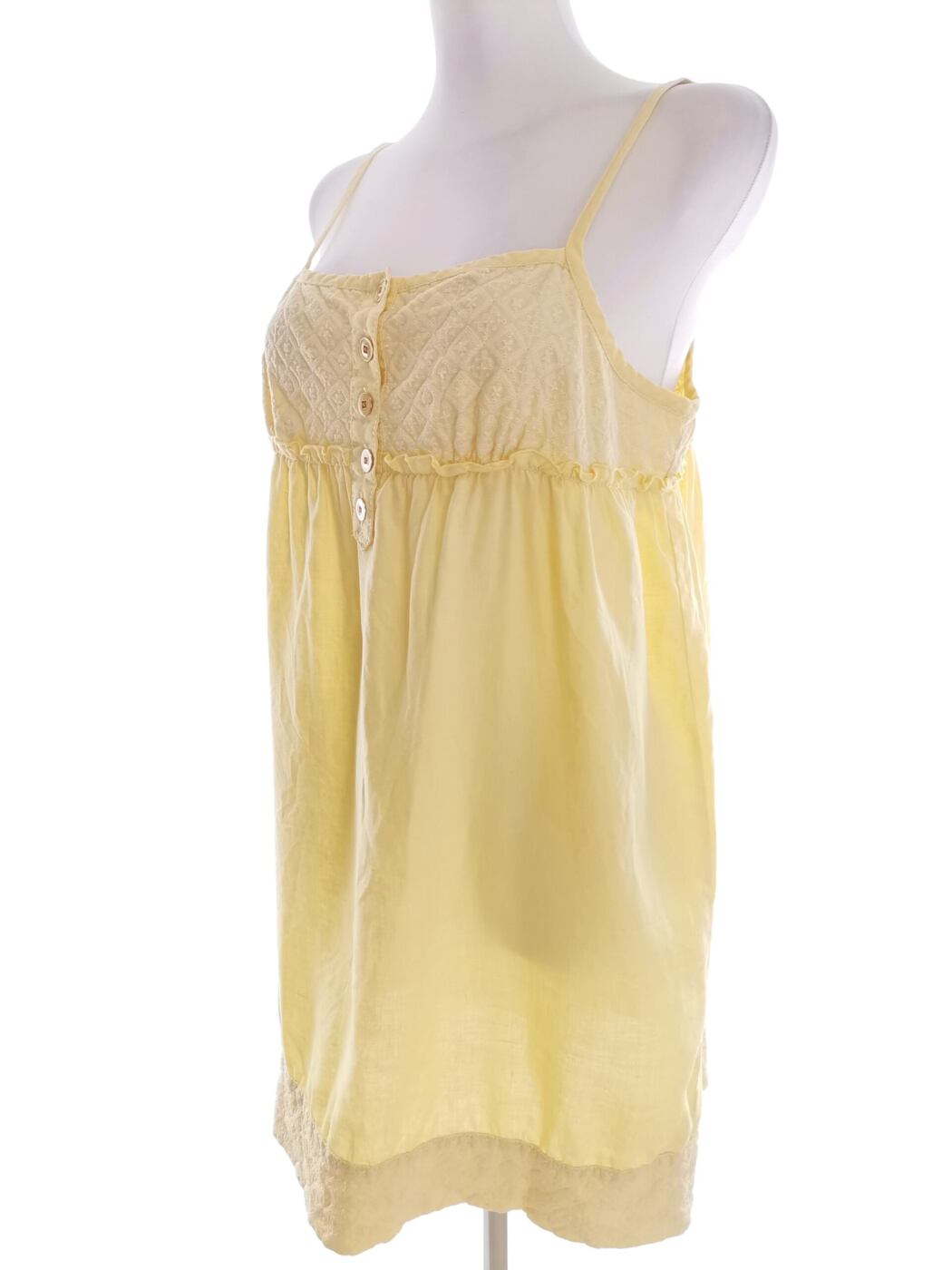 Juicy couture Rozmiar 8 (36) Kolor Żółty Kwadratowy dekolt Sukienka Slip Bezrękawnik Do Kolan Materiał Len 100% Juicy couture Rozmiar 8 (36) Kolor Żółty Kwadratowy dekolt Sukienka Slip Bezrękawnik Do Kolan Materiał Len 100%