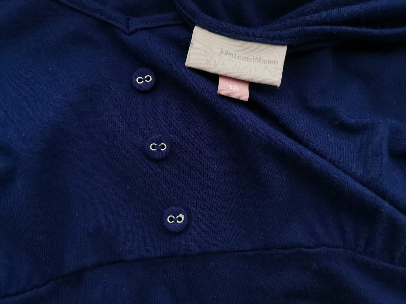 John Lewis Rozmiar 18 (46) Kolor Granatowy W serek Sukienka Sheath Długi rękaw Midi Materiał Wiskoza John Lewis Rozmiar 18 (46) Kolor Granatowy W serek Sukienka Sheath Długi rękaw Midi Materiał Wiskoza
