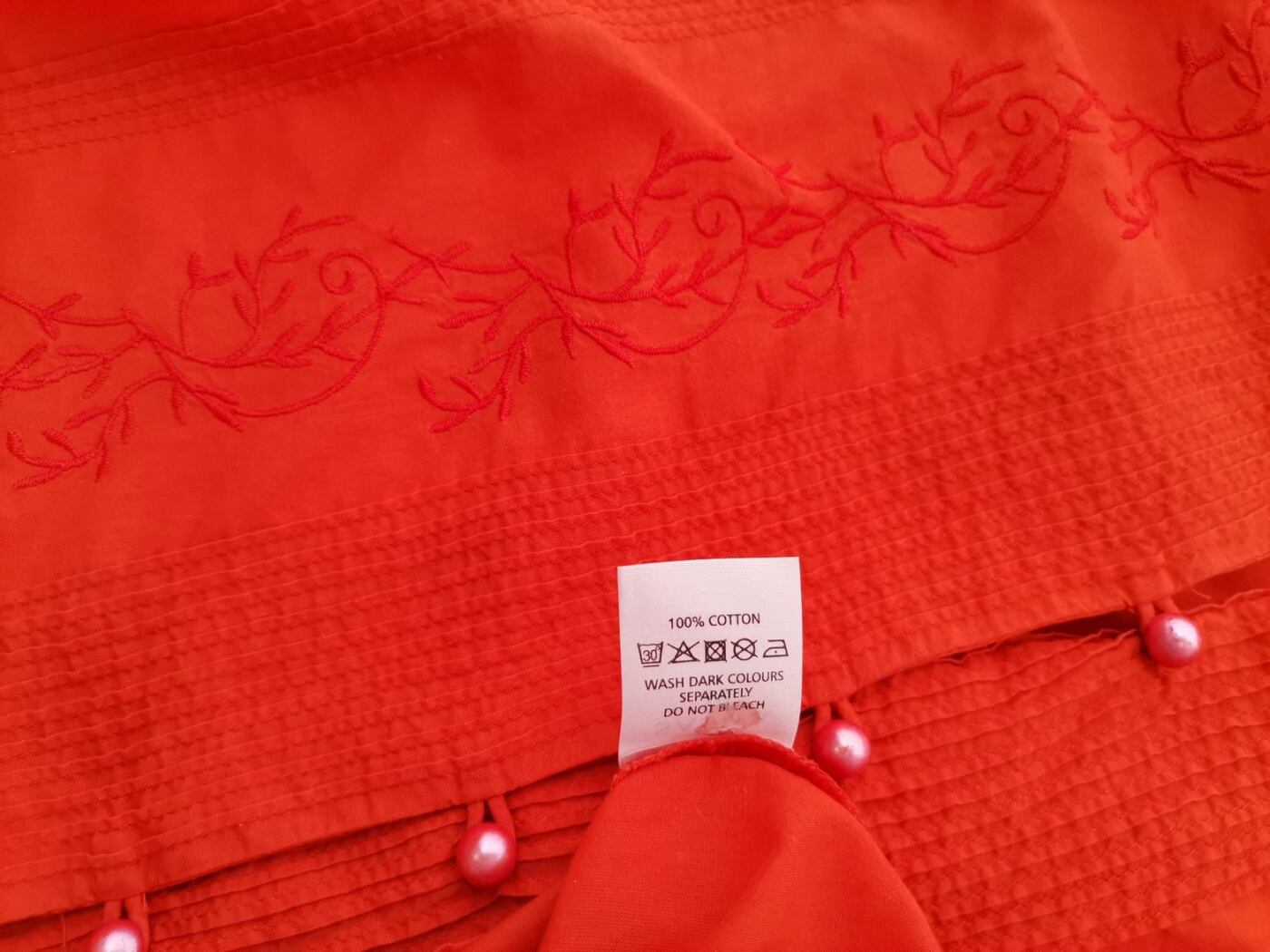 Sasha Rozmiar 10 (38) Kolor Pomarańczowy Split Crew Neck Bluzka Zapinana Bezrękawnik Materiał Bawełna 100%