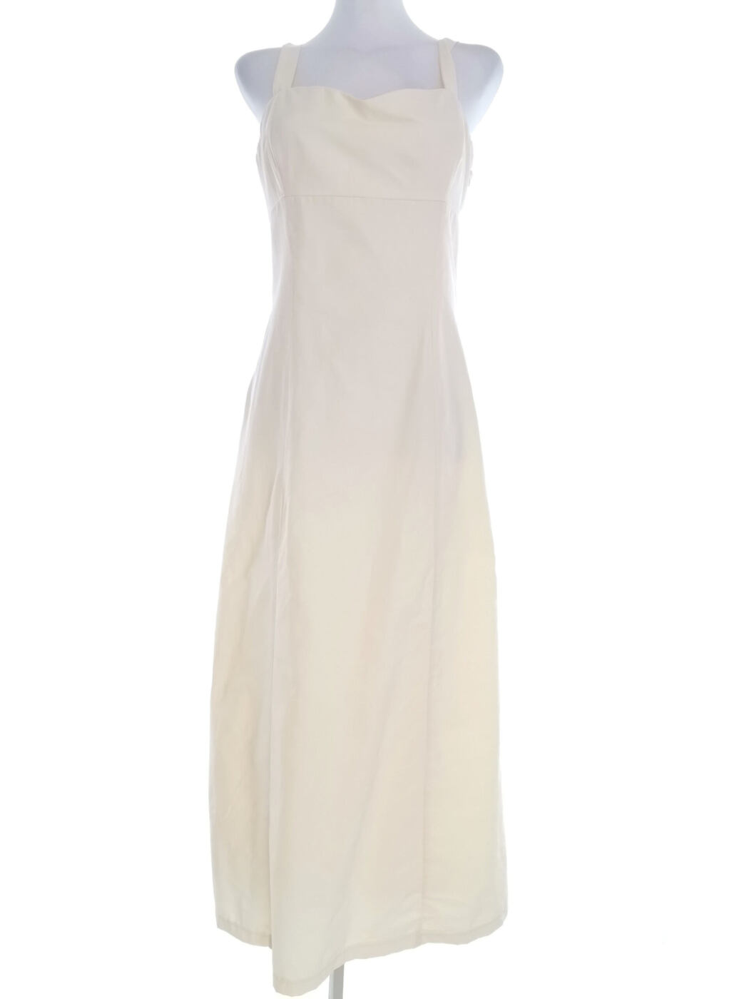 Jacqueline Riu Rozmiar 38 Kolor Kremowy Kołnierz Sukienka Maxi Bezrękawnik Długa Materiał Bawełna Jacqueline Riu Rozmiar 38 Kolor Kremowy Kołnierz Sukienka Maxi Bezrękawnik Długa Materiał Bawełna