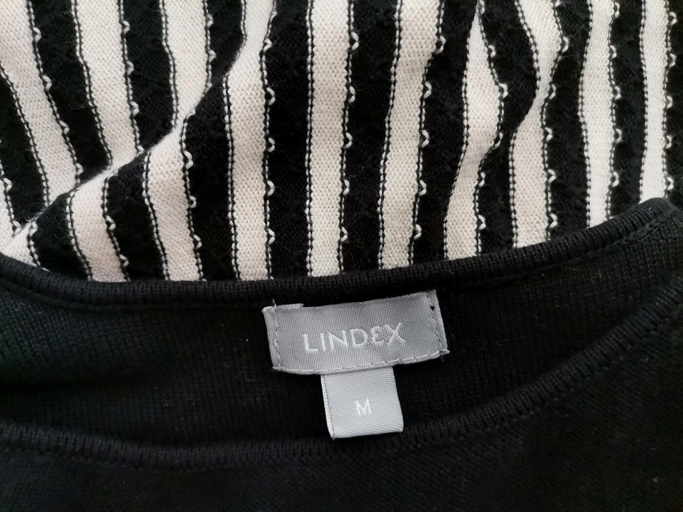 Lindex Rozmiar M Kolor Czarny Pasy Okrągły dekolt Sukienka A-Line Bezrękawnik Do Kolan Materiał Bawełna 100% Lindex Rozmiar M Kolor Czarny Pasy Okrągły dekolt Sukienka A-Line Bezrękawnik Do Kolan Materiał Bawełna 100%