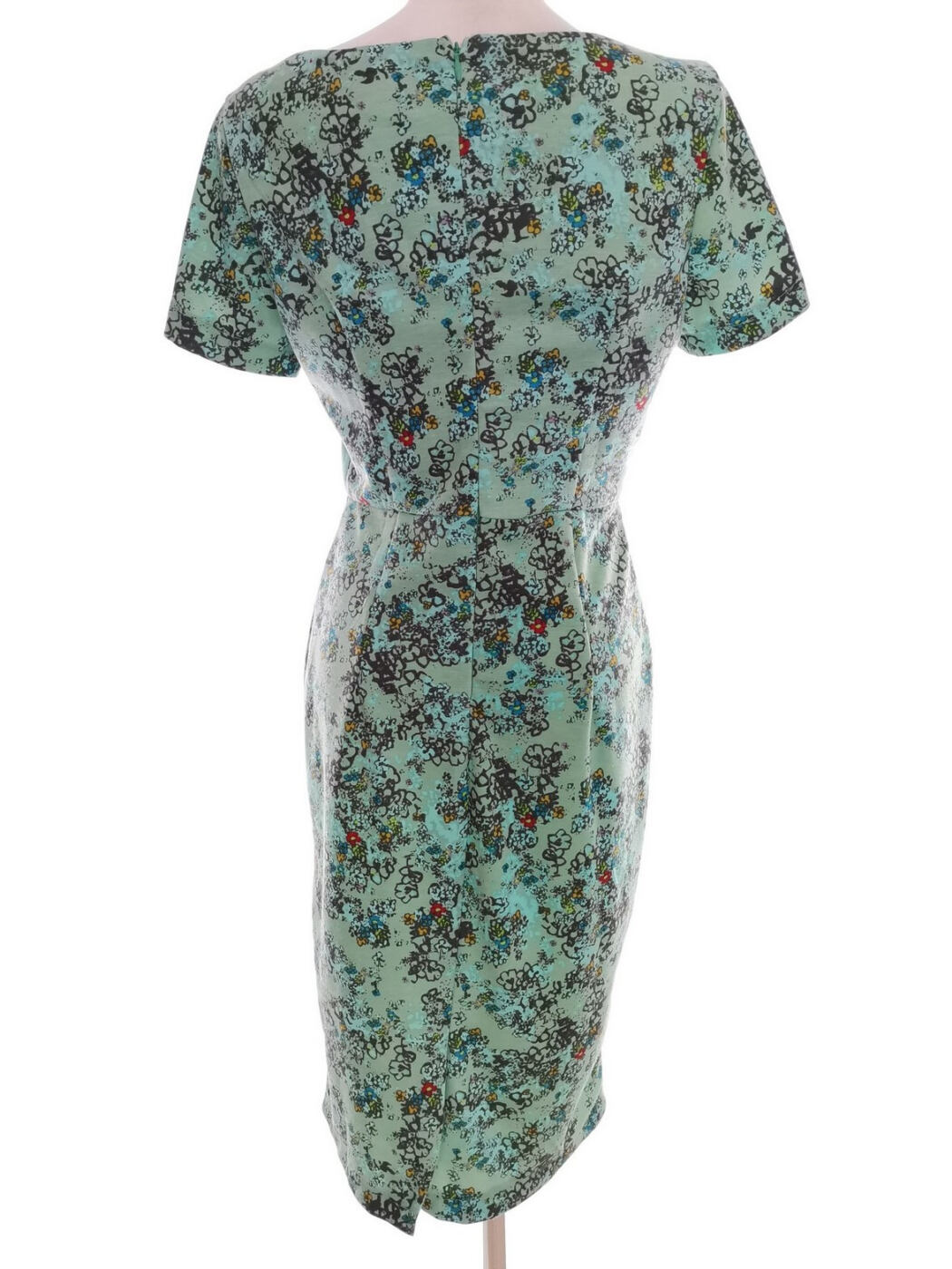 Lindy Bop Vintage Rozmiar 12 (38) Kolor Zielony W serek Sukienka Sheath Krótki rękaw Midi Lindy Bop Vintage Rozmiar 12 (38) Kolor Zielony W serek Sukienka Sheath Krótki rękaw Midi