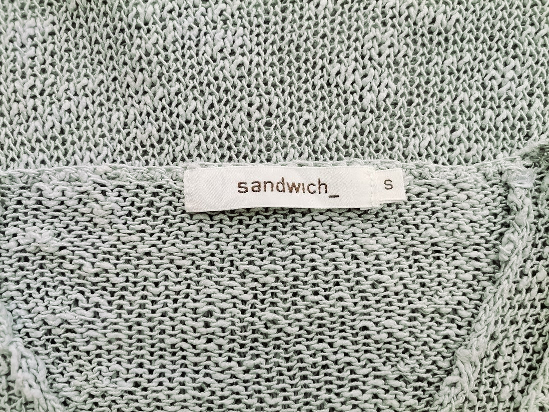 IMG_20220125_141842.jpg Sandwich Rozmiar S Kolor Miętowy W serek Sweter Długi rękaw Materiał Bawełna Otwarta dzianina