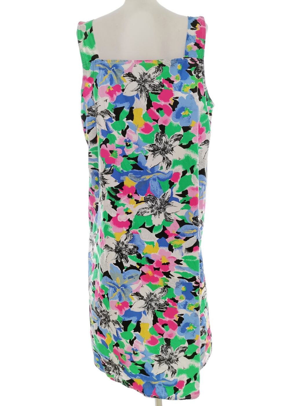 Vintage Rozmiar 50/52 Kolor Kolorowa Kwadratowy dekolt Sukienka Letnia Bezrękawnik Midi Materiał Bawełna 100% Vintage Rozmiar 50/52 Kolor Kolorowa Kwadratowy dekolt Sukienka Letnia Bezrękawnik Midi Materiał Bawełna 100%