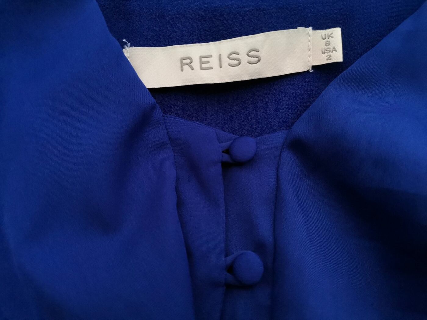 Reiss Rozmiar 6 (34) Kolor Niebieski Drapowany dekolt Sukienka Sweterkowa Długi rękaw Do Kolan Reiss Rozmiar 6 (34) Kolor Niebieski Drapowany dekolt Sukienka Sweterkowa Długi rękaw Do Kolan