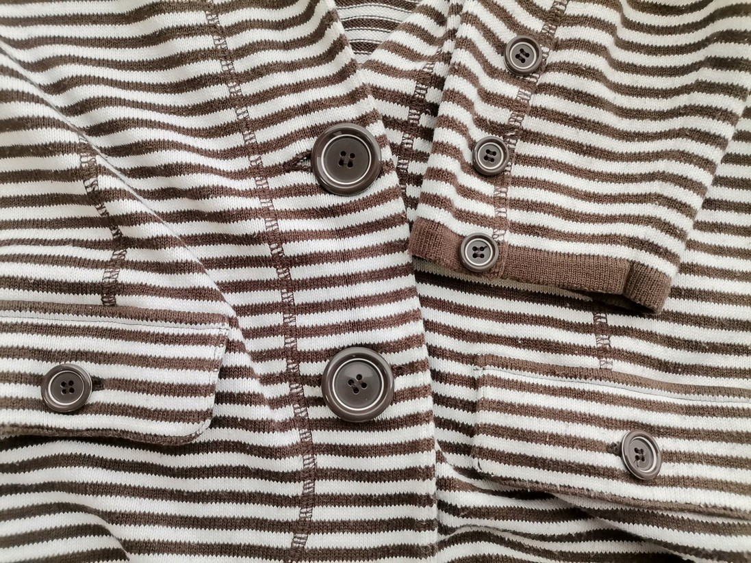 Gerry weber Rozmiar 42/44 Kolor Brązowy Pasy Kołnierz Żakiet z zapięciem Długi rękaw