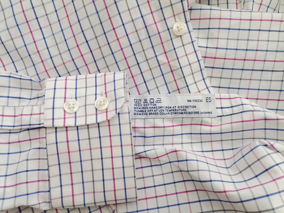 IMG_20220128_113829.jpg Charles Tyrwhitt Rozmiar 15 (38) Kolor Biały Krata Kołnierz Męska Koszula Elegancka Długi rękaw Materiał Bawełna 100%