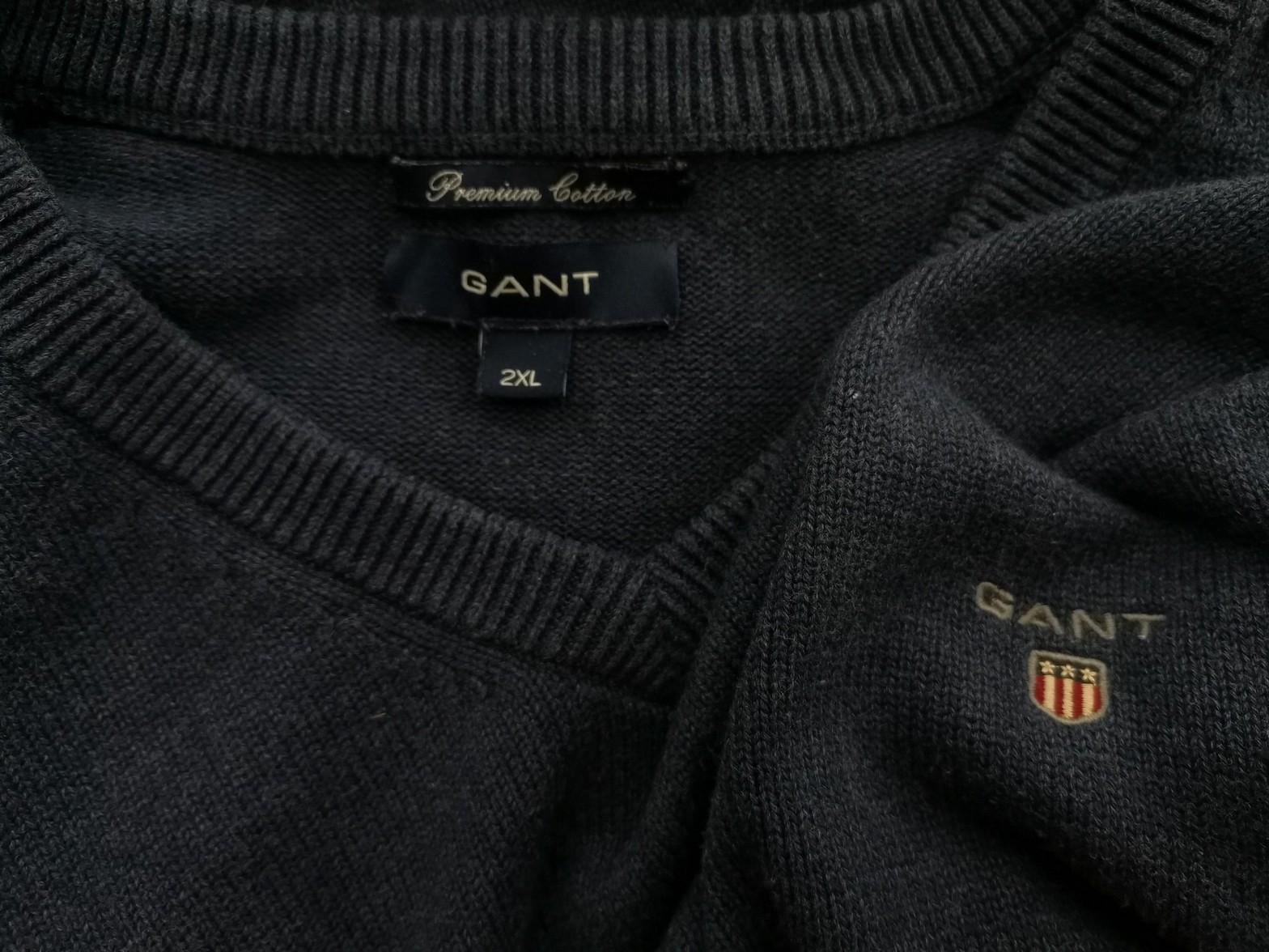 IMG_20220128_123624.jpg Gant Rozmiar 2XL Kolor Granatowy Męski Sweter Długi rękaw Materiał Bawełna 100%