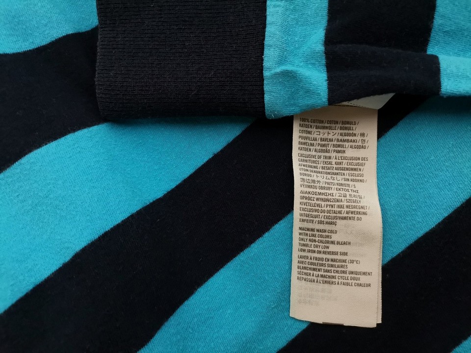 Hollister Rozmiar M Kolor Niebieski Pasy Męski Sweter Długi rękaw Materiał Bawełna 100%