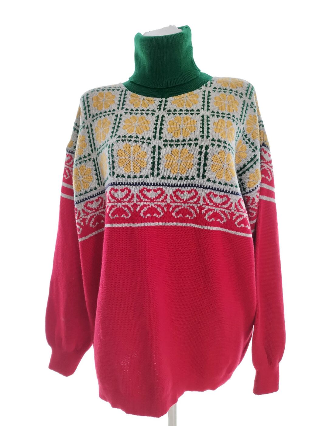 Oilily Rozmiar 176cm (46/48) Kolor Czerwony Golf Sweter Długi rękaw Materiał Wełna Gruba dzianina